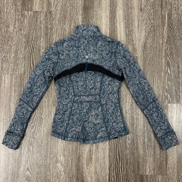 EUC Lululemon Define Jacket Brushed Rose Herringbone Alberta Lake Zip Black Teal - Picture 6 of 16